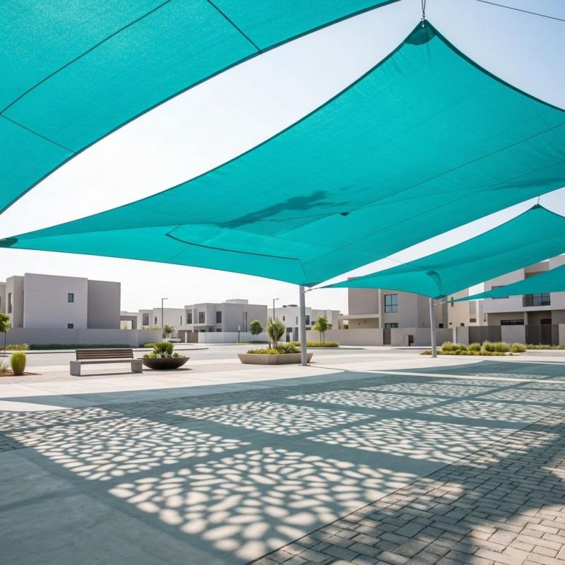 Shade Sail 100% Virgin HDPE UV Block pralaidi tinklelio markizės